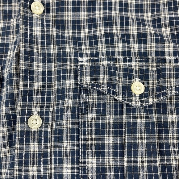 Gap Kids Button Down Dress Shirt Blue Plaid XL 12 - Picture 5 of 8